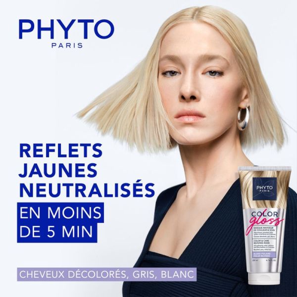 Phyto PhytoCOLOR GLOSS Masque Raviveur de Couleur et Soin Blond Polaire 200ml – Neutralisation et reflets froids