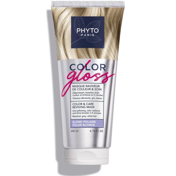 Phyto PhytoCOLOR GLOSS Masque Raviveur de Couleur et Soin Blond Polaire 200ml – Neutralisation et reflets froids