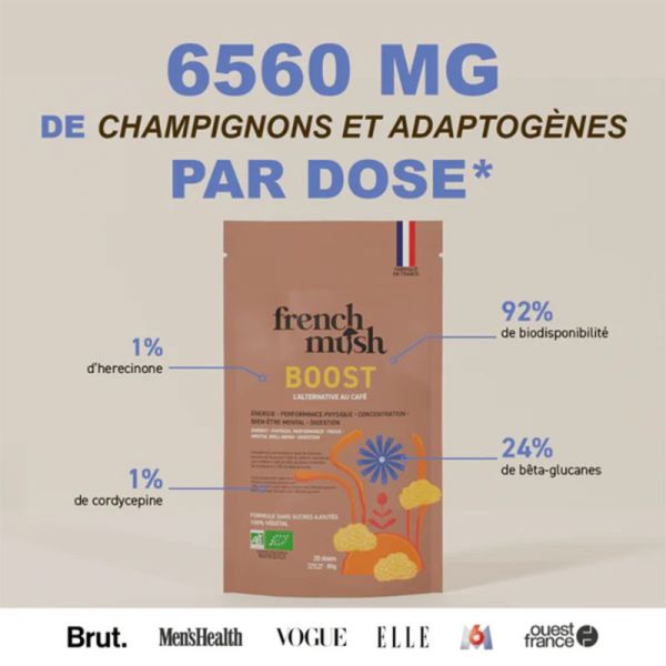 French Mush Boost Bio L'Alternative au Café 20 doses – Énergie et Vitalité