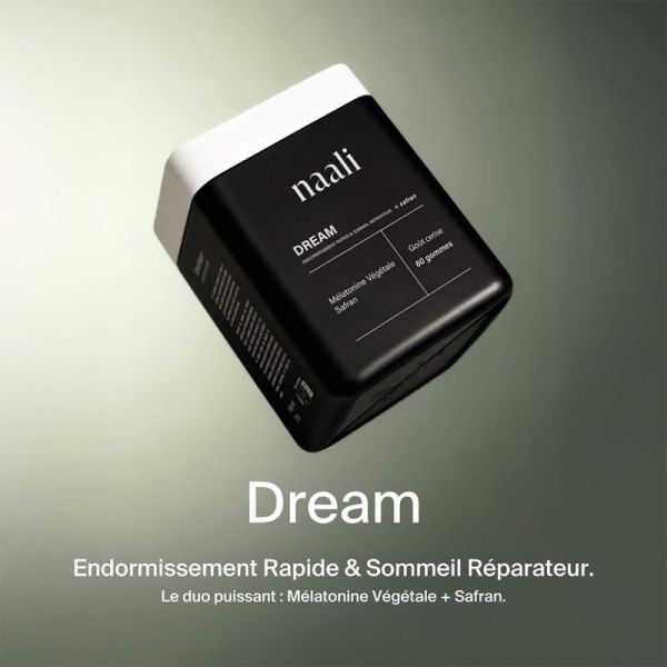 Naali Dream Gummies Sommeil 60 gommes Cerise – Mélatonine végétale et safran