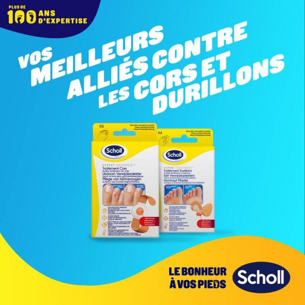 Scholl Traitement Durillons - 8 Pansements - Élimination ciblée des durillons