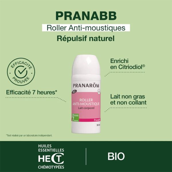 Pranarôm PranaBB Promo Duo Roller Anti-Moustique Bio 30ml + Après-Piqûres Bio 15ml – Protection et apaisement