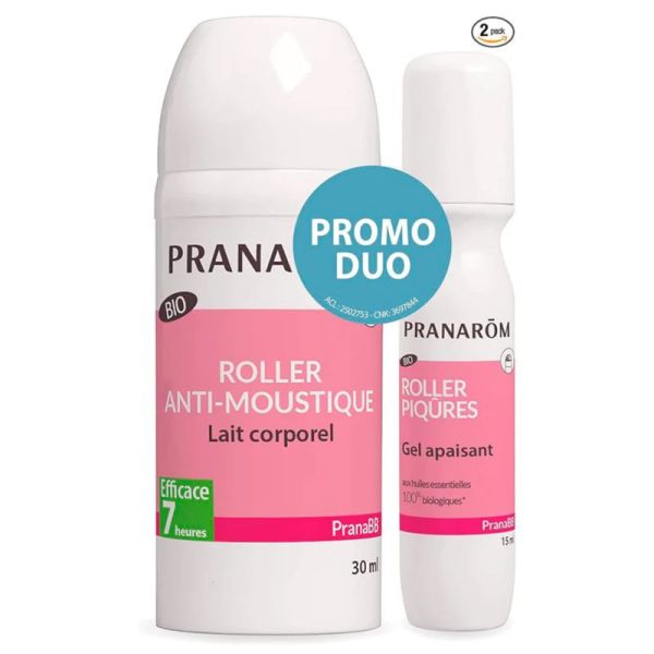 Pranarôm PranaBB Promo Duo Roller Anti-Moustique Bio 30ml + Après-Piqûres Bio 15ml – Protection et apaisement