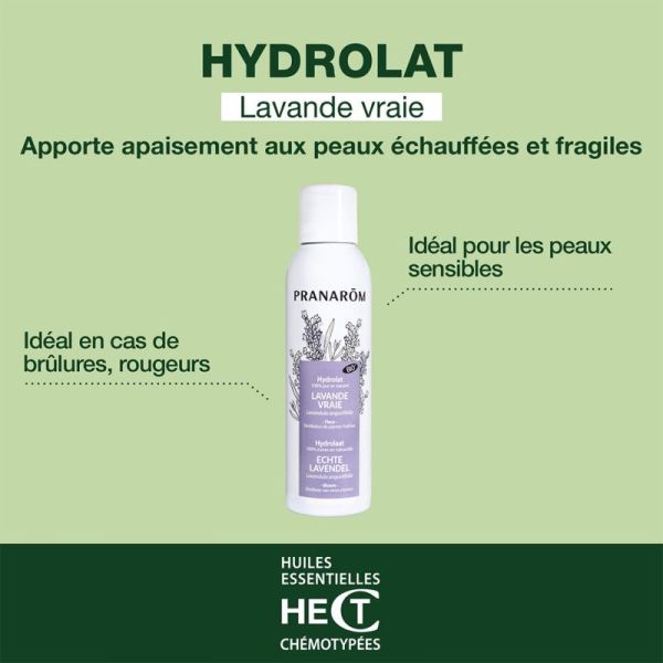 Pranarôm Hydrolat Lavande Vraie Bio 150ml – Apaisement et douceur