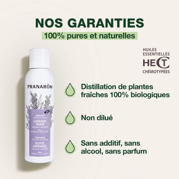 Pranarôm Hydrolat Lavande Vraie Bio 150ml – Apaisement et douceur