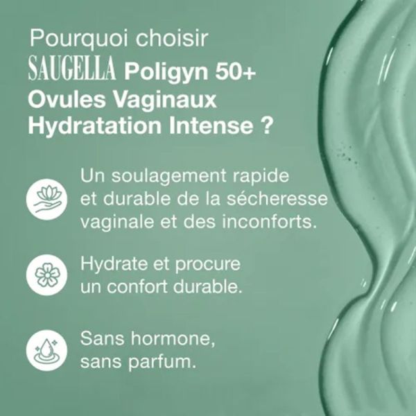 Saugella Poligyn 50+ Ovules Vaginaux 10 Ovules – Hydratation intense et confort intime