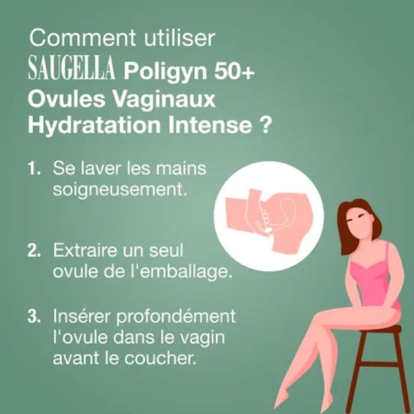 Saugella Poligyn 50+ Ovules Vaginaux 10 Ovules – Hydratation intense et confort intime
