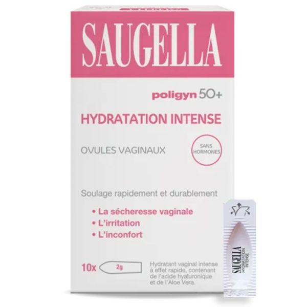 Saugella Poligyn 50+ Ovules Vaginaux 10 Ovules – Hydratation intense et confort intime