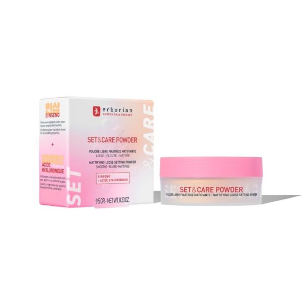 Erborian Set & Care Powder 9,5g - Fixation du maquillage, effet matifiant et lissant