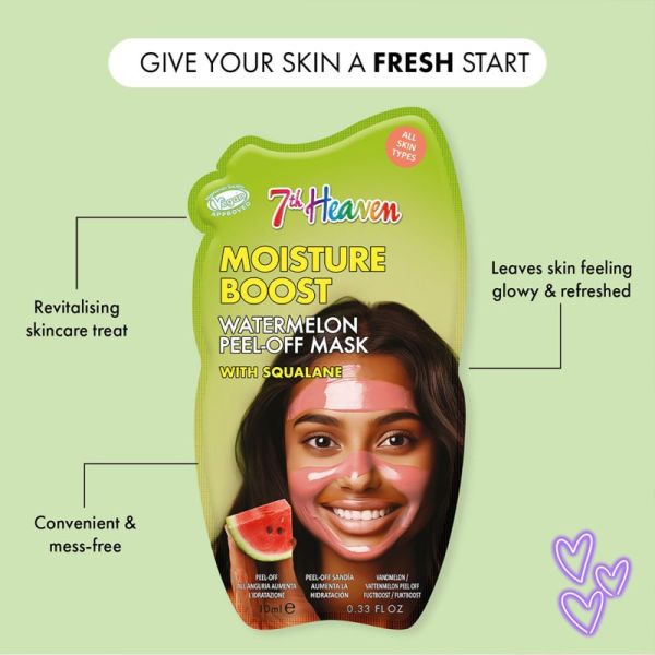 7th Heaven Masque Peel-off à la Pastèque et Squalane 1 Masque – Hydrate et rafraîchit
