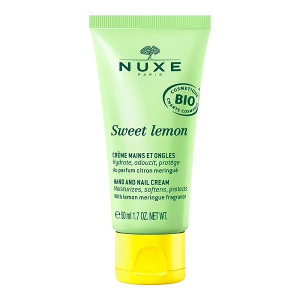 Nuxe Sweet Lemon Crème Mains et Ongles Bio - 50 ml - Hydratation et douceur au citron meringué