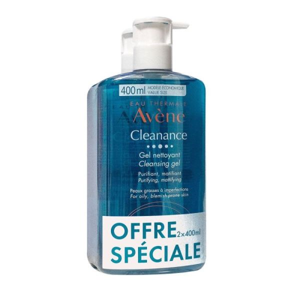 Avène Cleanance Gel Nettoyant - Lot de 2 x 400 ml