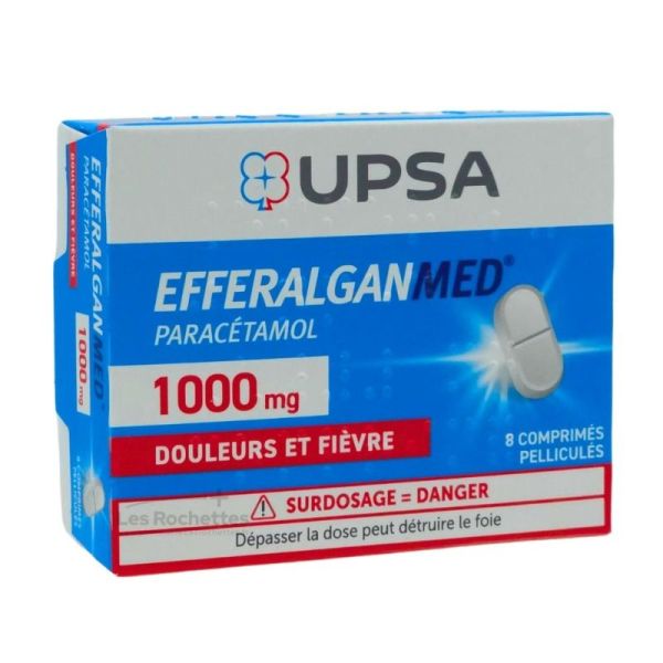 Efferalganmed 1 000 mg - 8 comprimés pelliculés