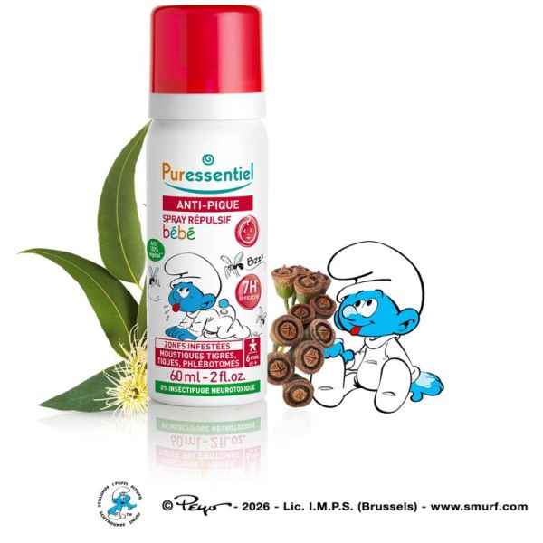 Puressentiel Spray Anti-Pique 7H Bébé 60 ml – Répulsif naturel haute protection dès 6 mois