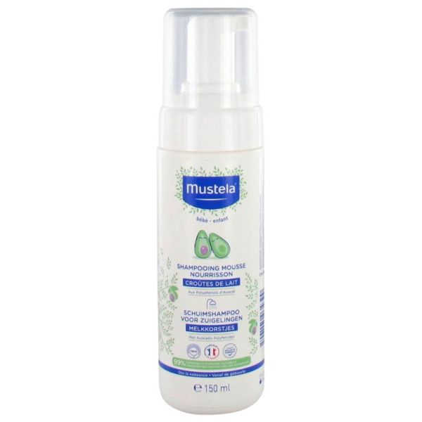 Mustela Shampooing Mousse Nourrisson - 150 ml - Nettoie et aide à éliminer les croûtes de lait