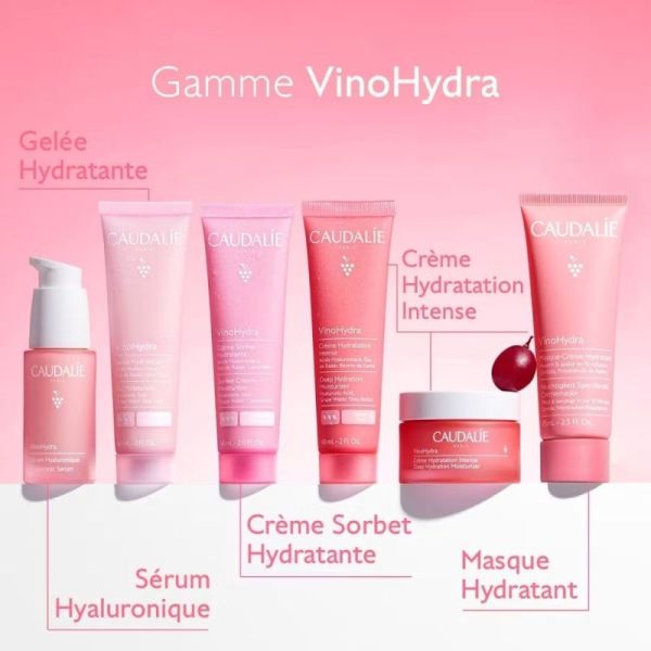 Caudalie VinoHydra Masque-Crème Hydratant 75 ml - Bain d'hydratation à la centella