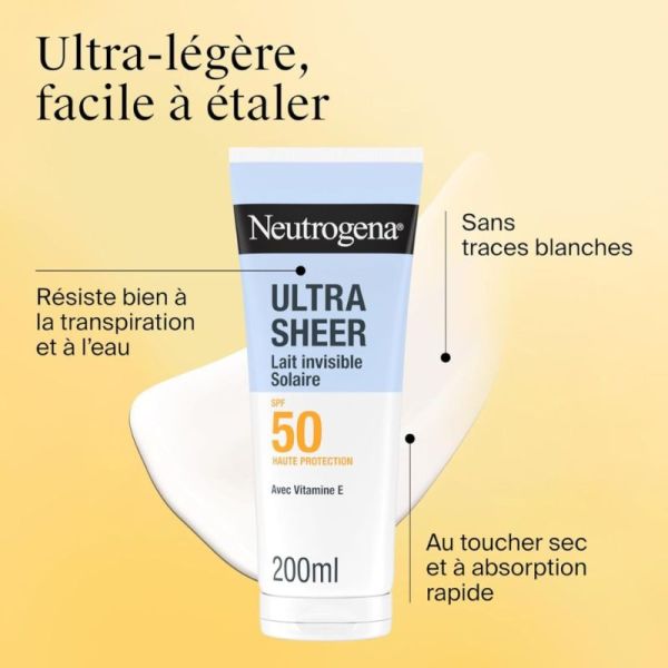 Neutrogena Ultra Sheer Lait Solaire Invisible SPF0 Visage & Corps - 200ml