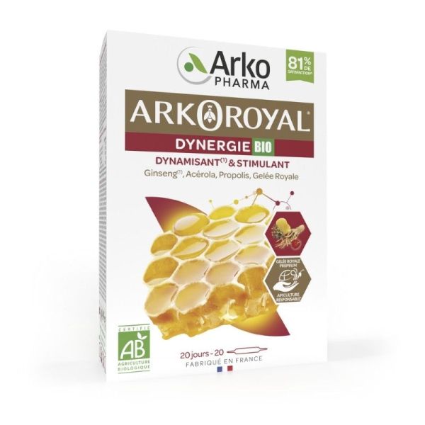 Arkopharma ArkoRoyal Dynergie Bio - 20 Ampoules - Vitalité & Résistance naturelle