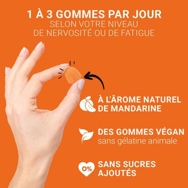 Mag 2 Boost Energie Nervosité - 45 Gommes - Saveur Mandarine - Apporte Énergie et Vitalité