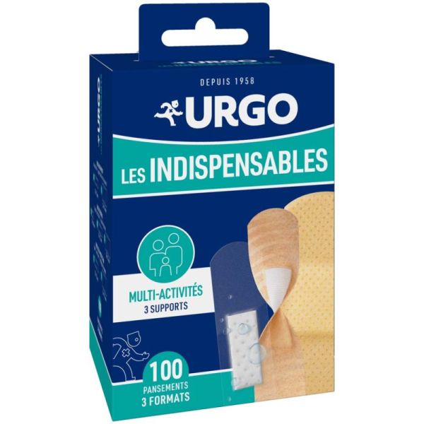 Urgo Les indispensables Pansements 3 Formats 100 Pansements – Protection complète
