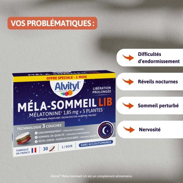 Alvityl Méla-Sommeil LIB Troubles du Sommeil - 30 Comprimés