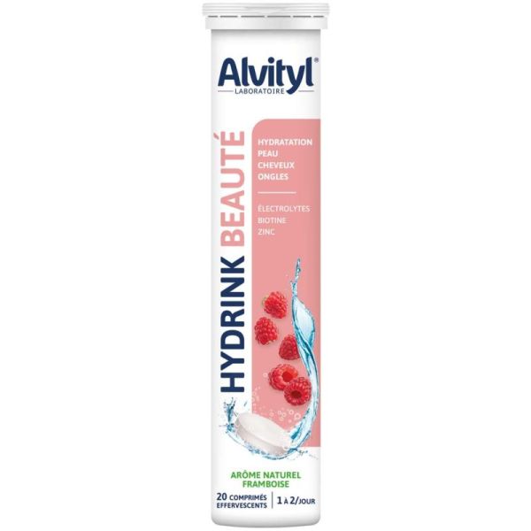 Alvityl Hydrink Beauté - 20 Comprimés Effervescents - Hydratation et éclat de la peau, cheveux, ongles