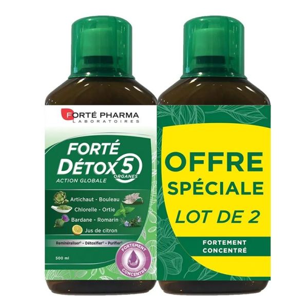 Forté Pharma Forté Détox 5 Organes Détoxifiant - 2 x 500ml