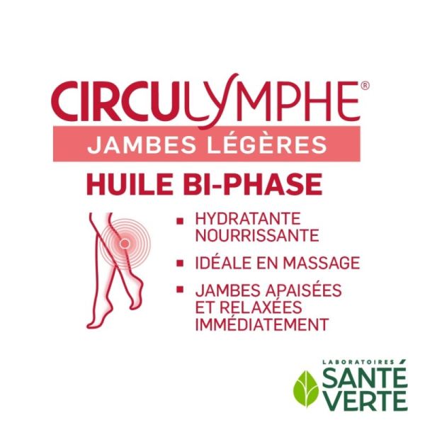 Santé Verte Circulymphe Huile Bi-Phase 100 ml - Jambes légères et hydratation intense