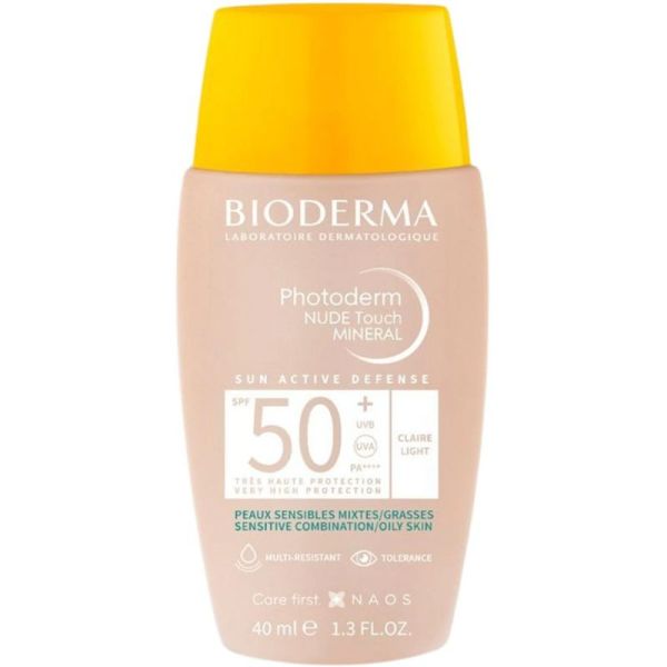 Bioderma Photoderm Nude Touch Mineral SPF50+ Teinte Claire 40ml – Très haute protection matifiante