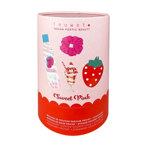 Inuwet Coffret Mousse de Douche & Accessoires "Fun Bath Box" Sweet Pink