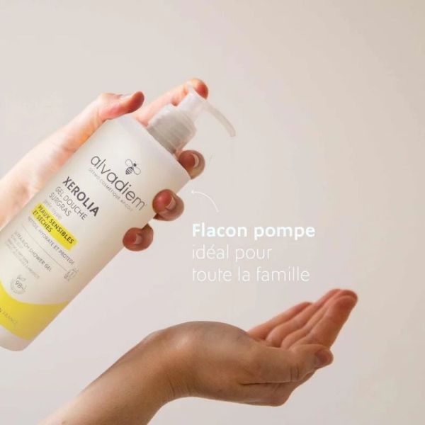 Alvadiem Xerolia Gel Douche Surgras - À base de Gelée Royale -  Peaux Sèches & Sensibles - 400 ml