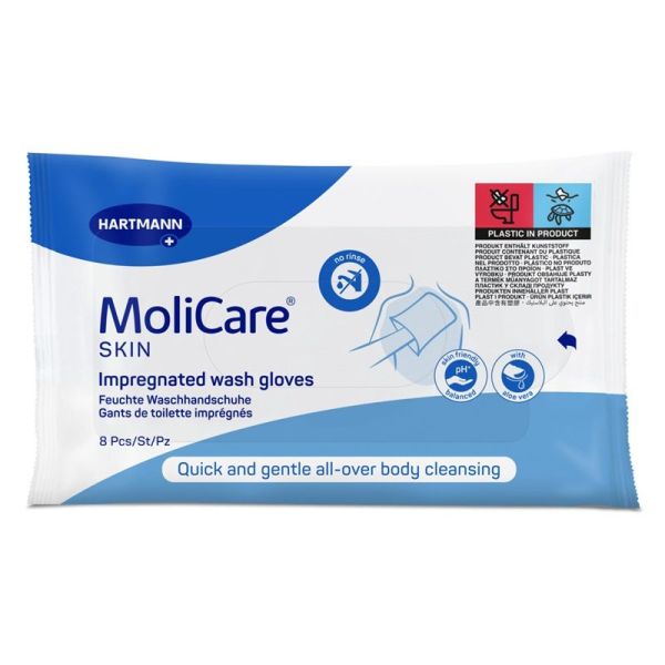 Hartman MoliCare® Skin Gants de Toilette Imprégnés - 8 Unités