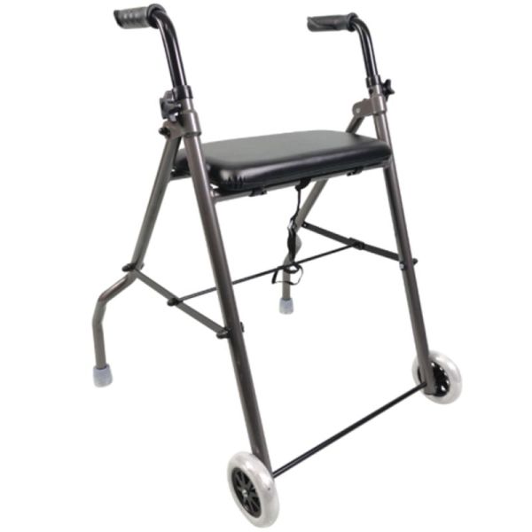 Euromedis Rollator 2 Roues Ultra Léger en Aluminium Gris – Aide à la marche