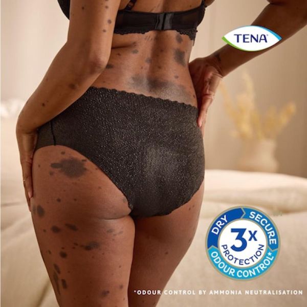 TENA Silhouette Plus Noir Taille Basse - Taille M - 12 Protections - Sous-Vêtements Absorbants