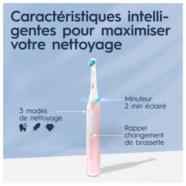 Oral-B iO 3 Brosse à Dents Électrique Rechargeable Rose Avec Brossette