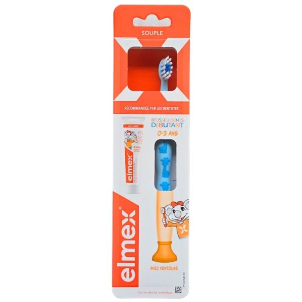 Elmex Brosse à dents débutant 0-3 ans + dentifrice 12 ml
