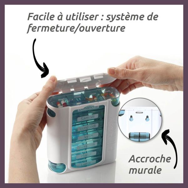 Cooper Pilbox 7 Pilulier Hebdomadaire Fixe - 1 pièce - Pilulier hebdomadaire fixe grande contenance