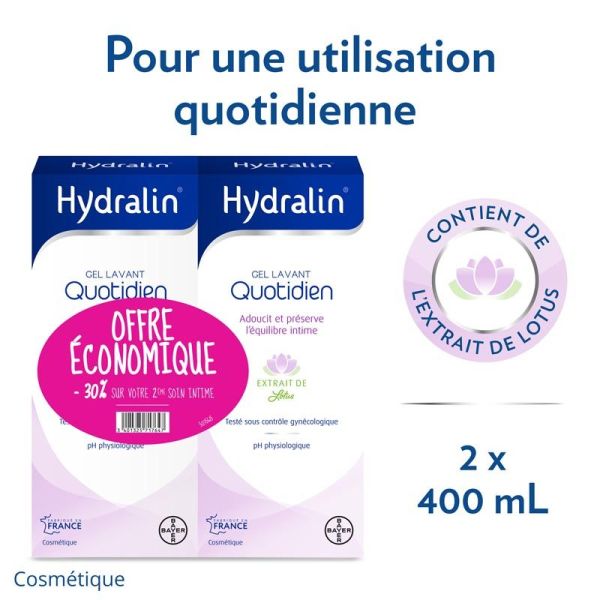 Hydralin Quotidien Gel Lavant Lot de 2 x 400ml