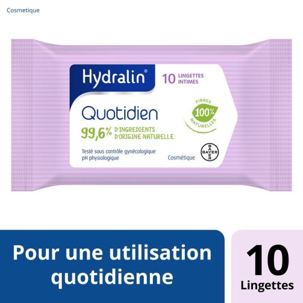 Hydralin Lingettes douces a l'extrait de lotus 10 lingettes
