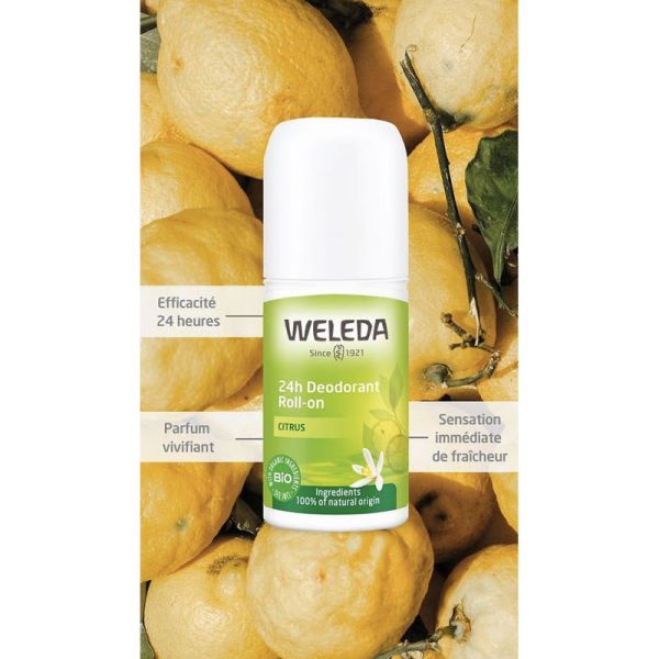Weleda Citrus Déodorant au Citrus Roll-on 24H 50ml – Fraîcheur et hygiène