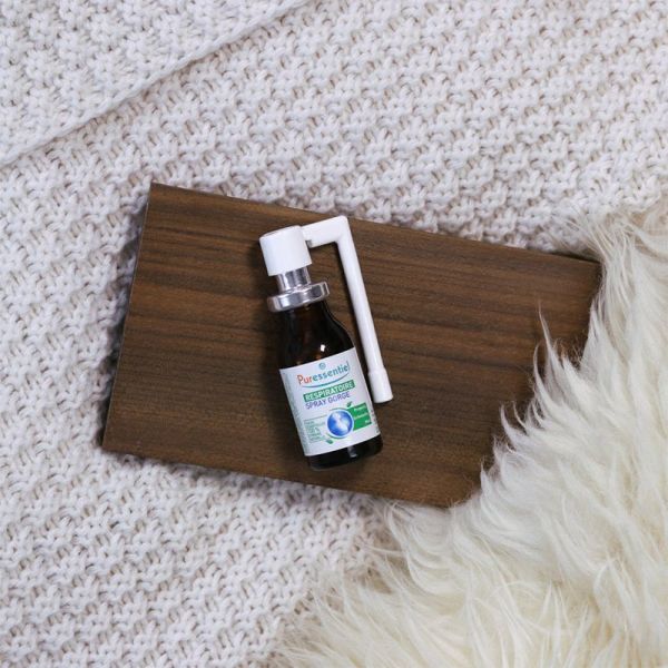 Puressentiel Respiratoire Spray Gorge 15 ml – Apaise la gorge, calme le pharynx et soutient le système respiratoire