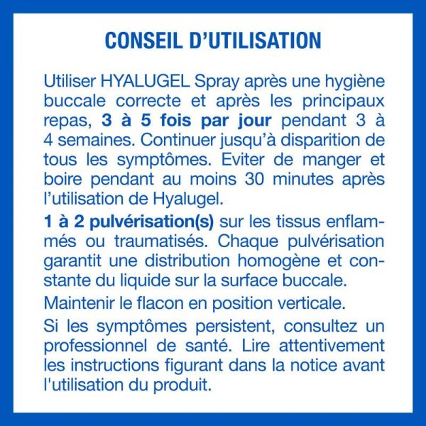 Hyalugel Spray Buccal - 20ml - Soulage les aphtes, petites plaies et inflammations
