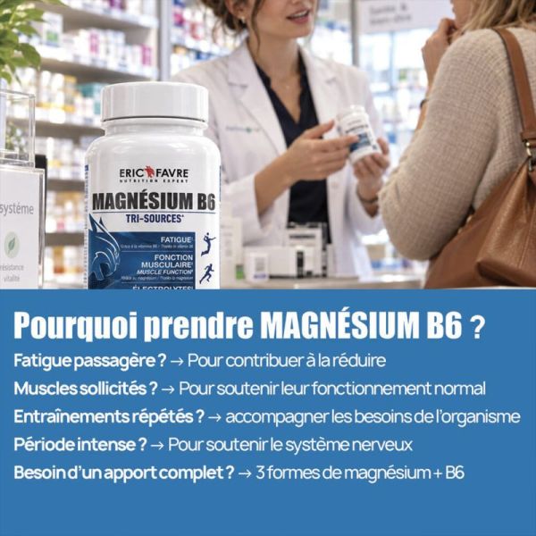 Eric Favre Magnésium Tri-Sources 60 Gélules – Anti-fatigue et système nerveux