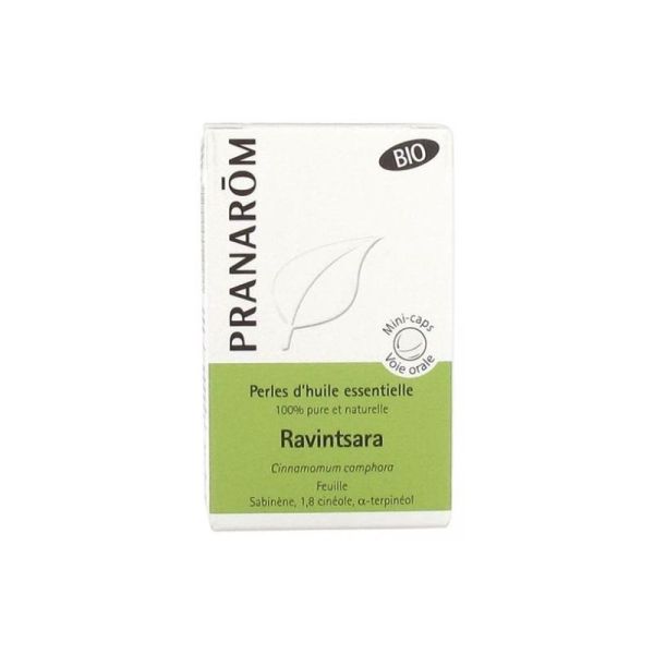 Pranarom Perles d'Huile Essentielle Ravintsara Bio 60 perles