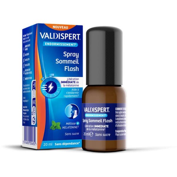 Valdispert Spray Sommeil Flash - 20ml - Endormissement rapide grâce à la mélatonine et à la mélisse