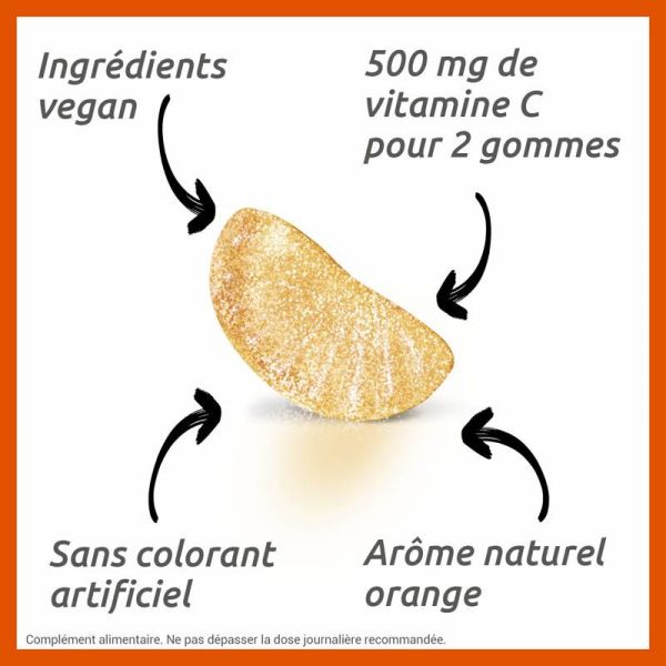 Vitascorbol Vitamine C 250mg - 45 gommes - Vitalité et défense immunitaire au quotidien