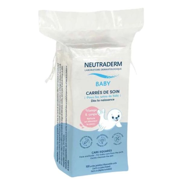 Neutraderm Baby Carrés de Soin Visage & Corps - 100 Carrés