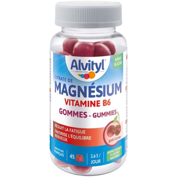 Alvityl Gummies Magnésium Vitamine B6 Goût Cerise - 45 Gummies