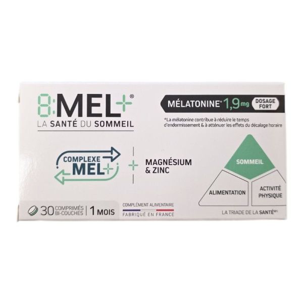 8:MEL+ Mélatonine 1.9mg - 30 comprimés