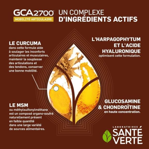 Santé Verte GCA 2700 - 60 Comprimés - Confort, souplesse et mobilité articulaire